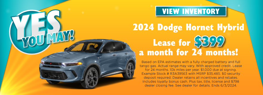 Lease a 2024 Dodge Hornet Hybrid for $399 a month!
