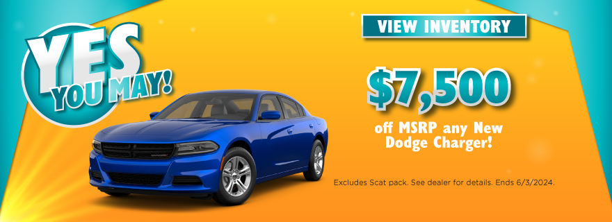 $7,500 Off MSRP Any New Dodge Charger!